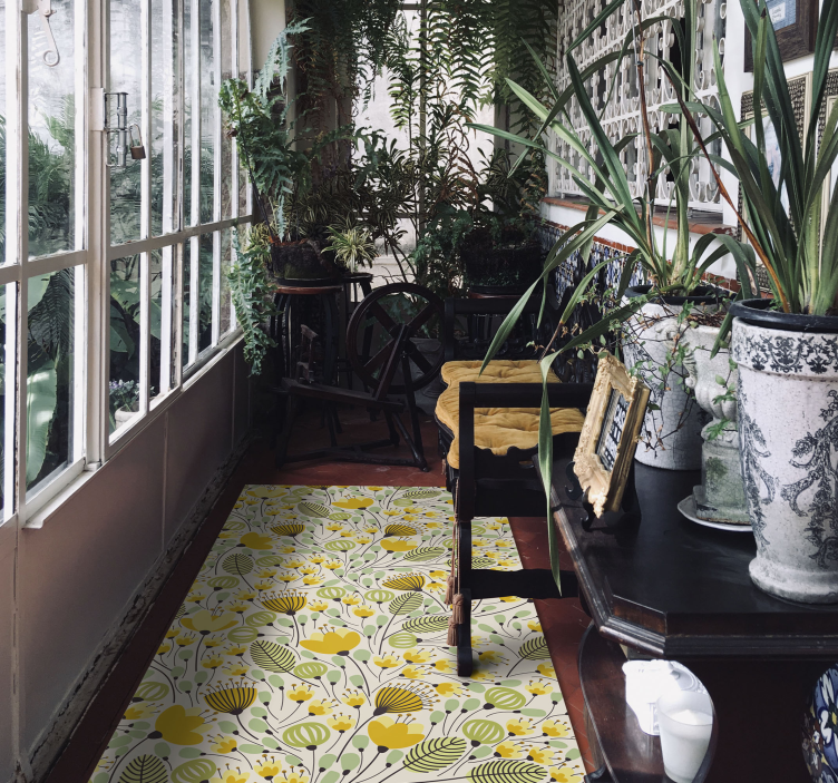 花と植物の壁画 花柄の植物模様 - TENSTICKERS