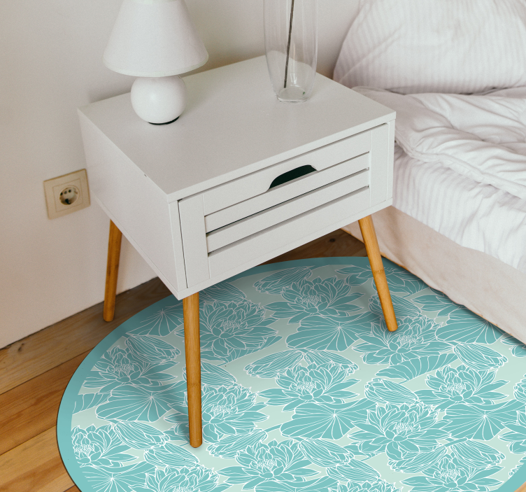 花と植物の壁画 花モチーフの円 - TENSTICKERS