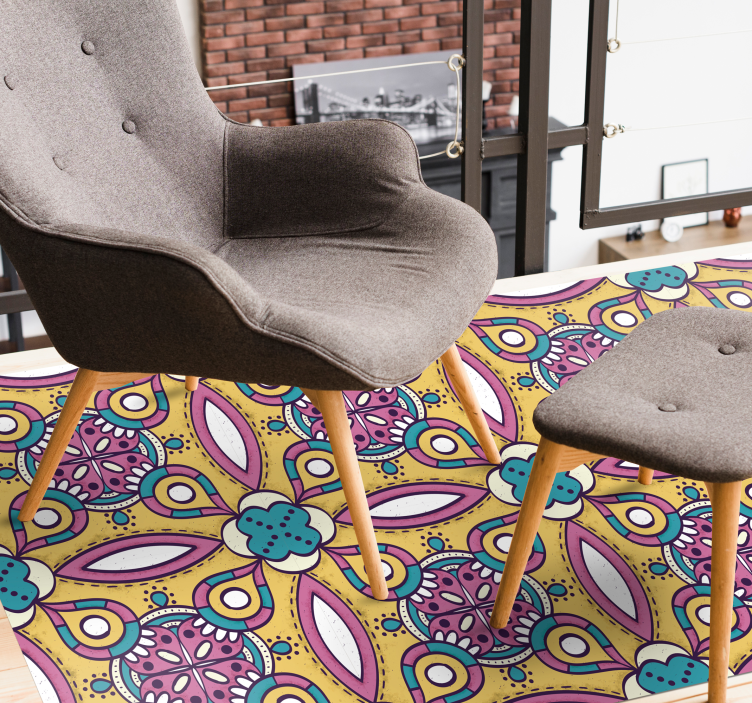 花と植物の壁画 花柄のアンサンブル - TENSTICKERS