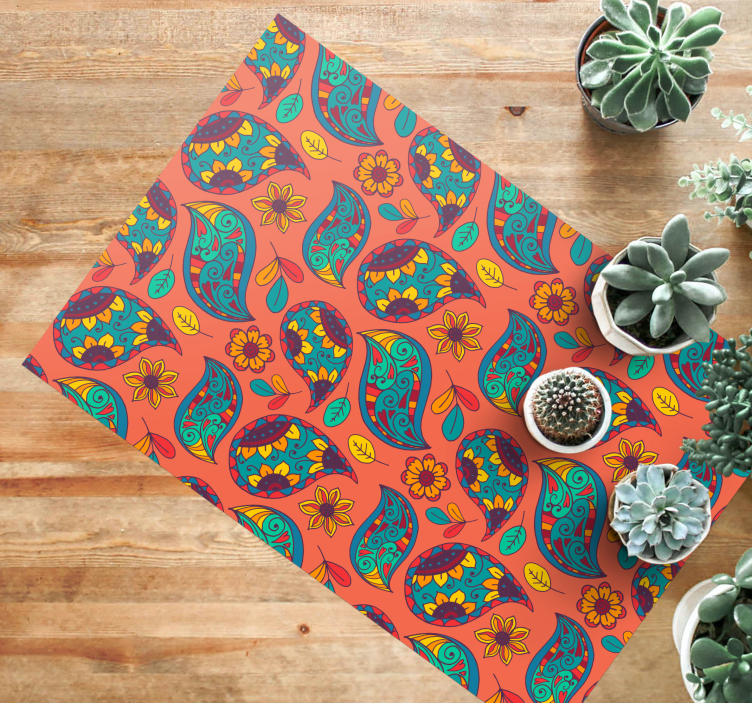 花と植物の壁画 花柄ペイズリー柄 - TENSTICKERS