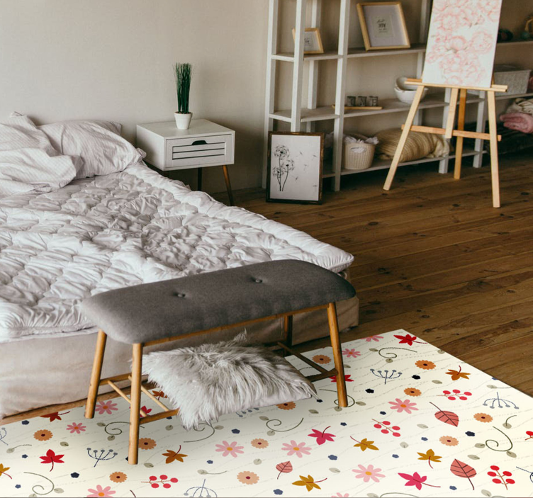 花と植物の壁画 花柄のアクセント - TENSTICKERS