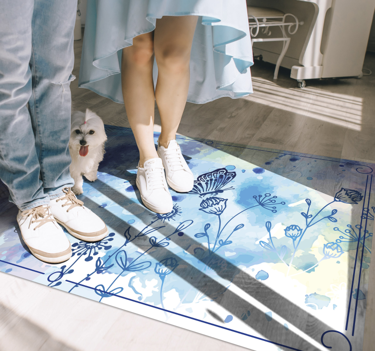 花と植物の壁画 花の水彩画の優雅さ - TENSTICKERS