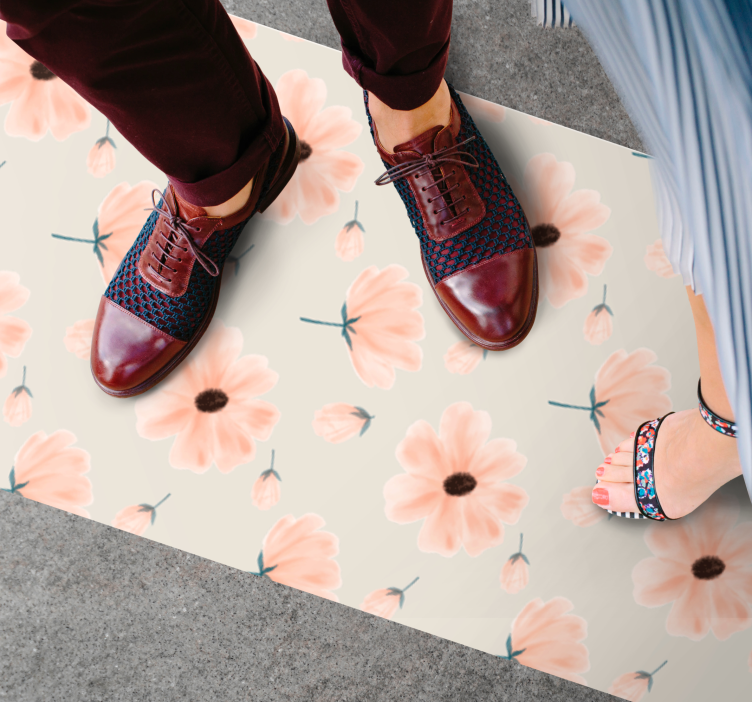 花と植物の壁画 穏やかなモチーフ - TENSTICKERS