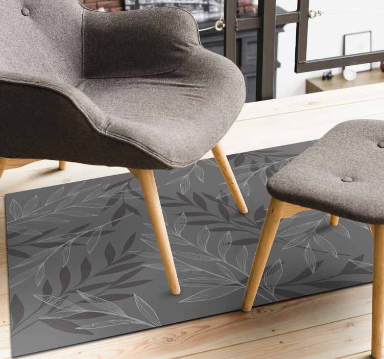 花と植物の壁画 葉のシルエット - TENSTICKERS