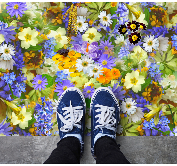 花と植物の壁画生き生きとした花のコンセプト - TENSTICKERS