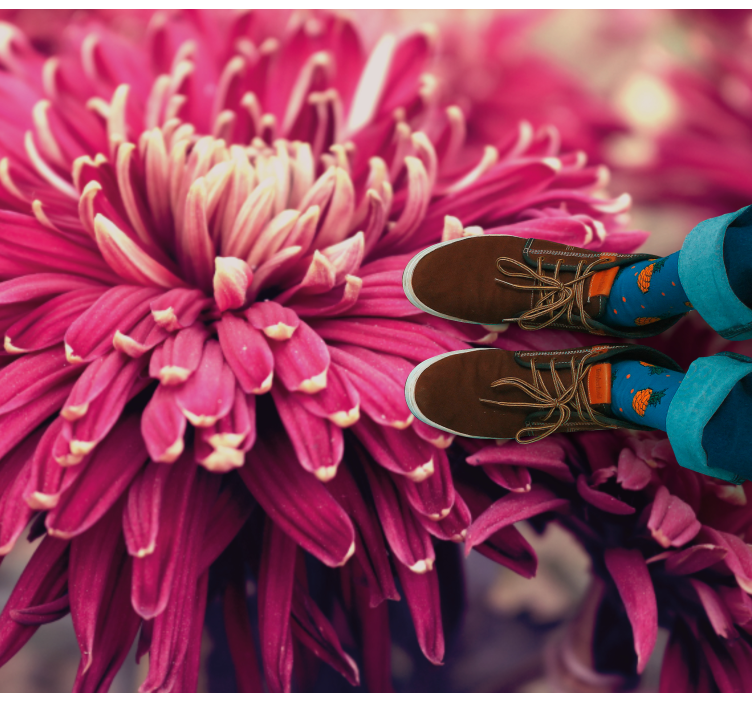 花と植物の壁画リアルな菊の花 - TENSTICKERS