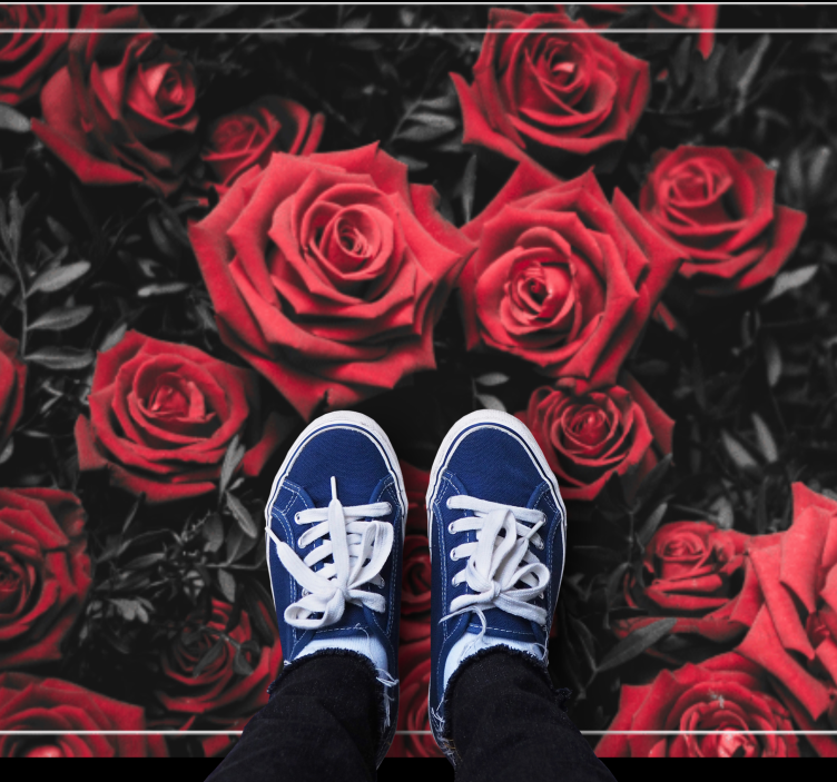 花と植物の壁画リアルな赤いバラデザイン - TENSTICKERS