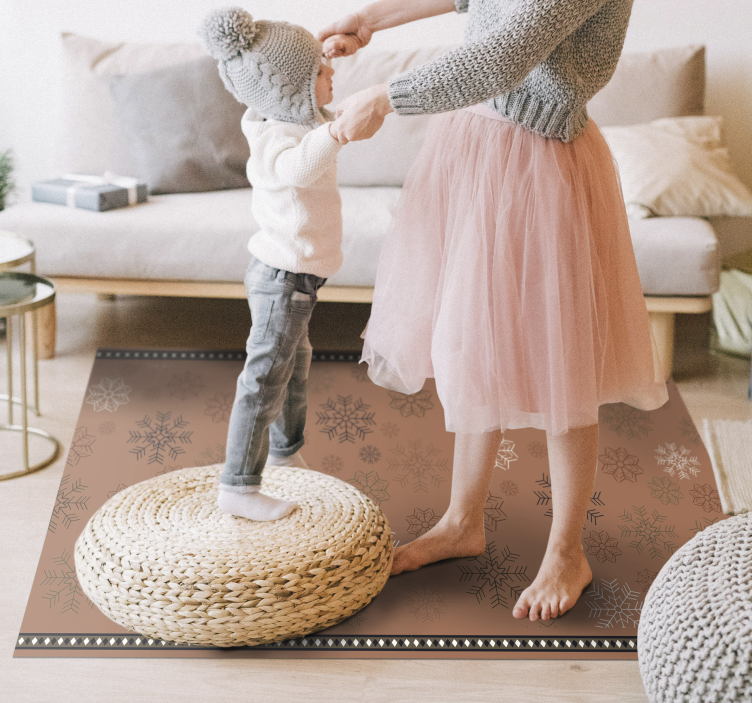 花と植物の壁画 雪の結晶のモチーフ - TENSTICKERS