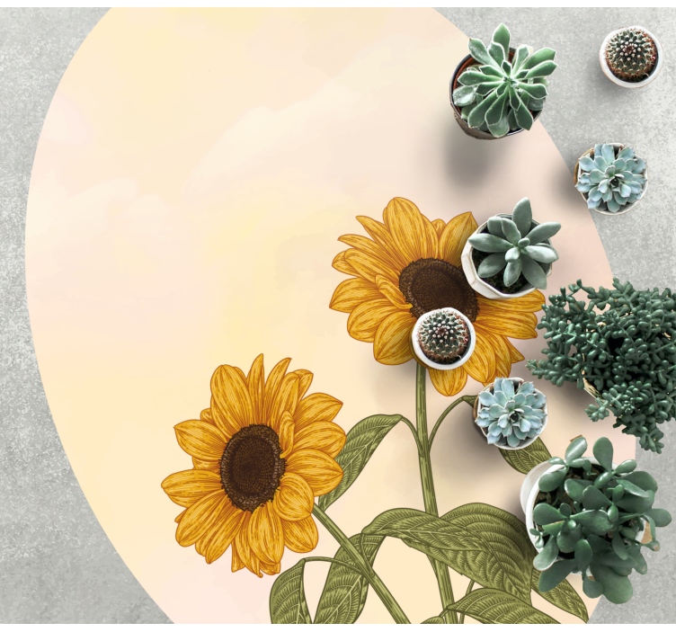 花と植物の壁画ひまわりの抱擁 - TENSTICKERS