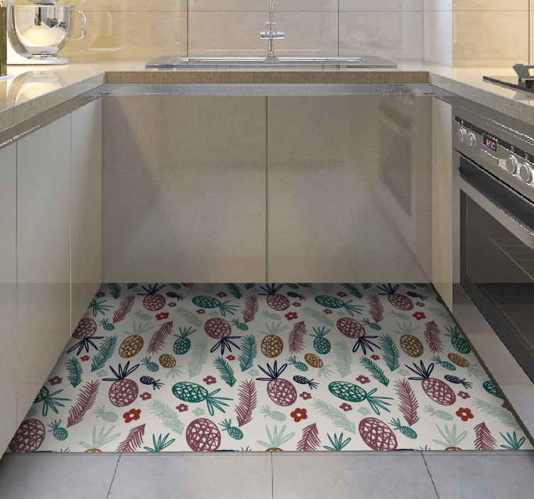 花と植物の壁画 トロピカルフルーツモチーフ - TENSTICKERS