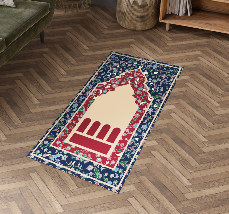 矩形 ビニールマット 花柄ペルシャ麦粒腫 - TENSTICKERS