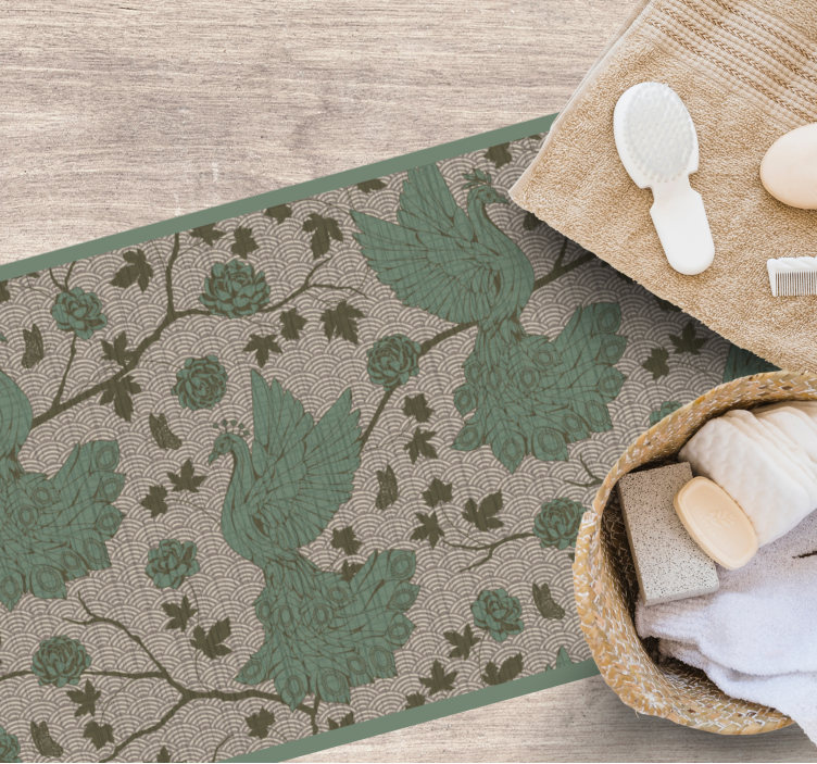 花と植物の壁画 緑の動物モチーフ - TENSTICKERS