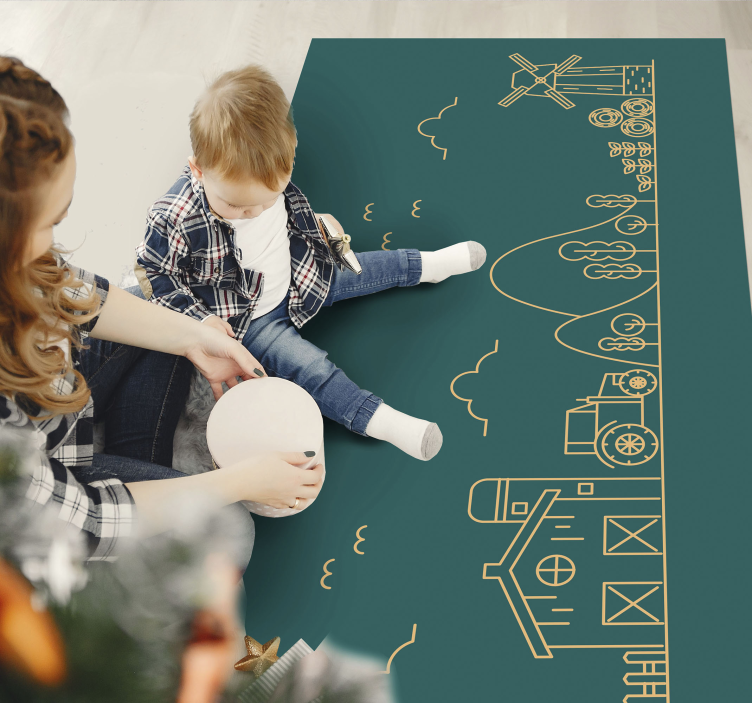 ゲーム ビニールマット 教育的な農場ゲーム - TENSTICKERS