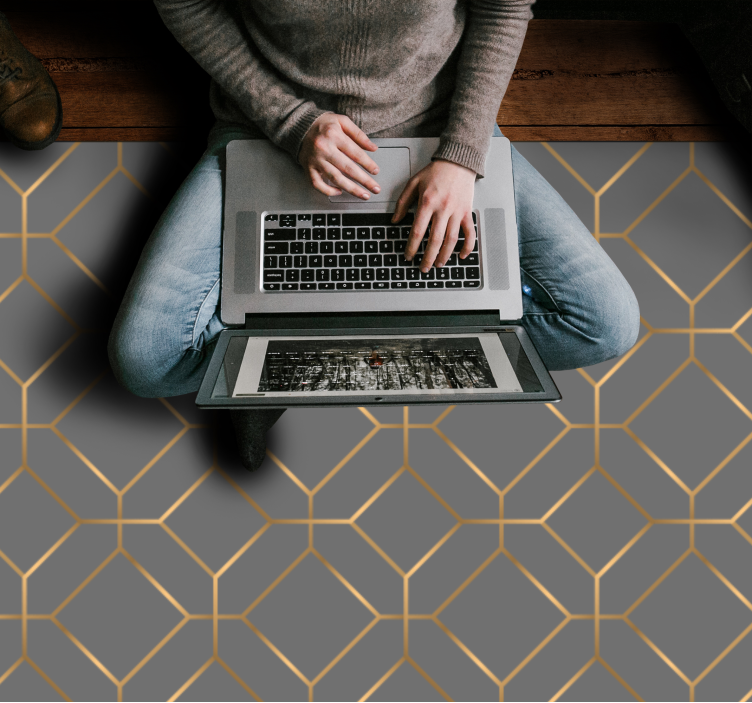 幾何学的な ビニールマット 幾何学的な六角形のオーバーレイ - TENSTICKERS