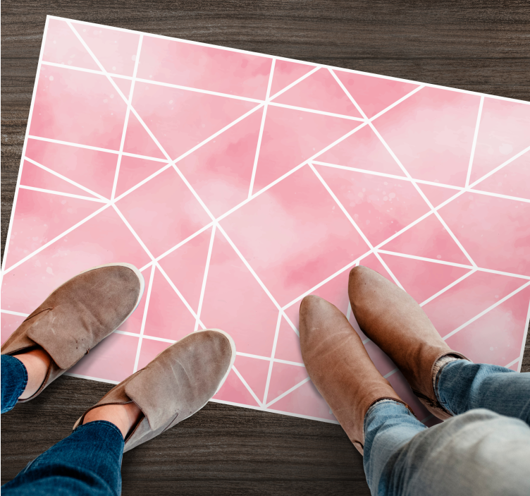 幾何学的な ビニールマット 幾何学的なピンクの模様 - TENSTICKERS