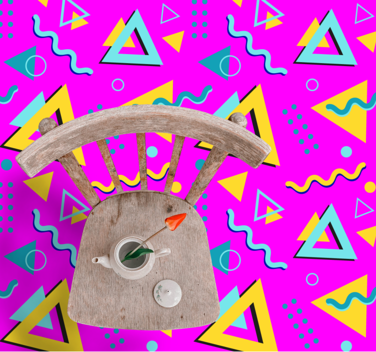 幾何学的なビニールマット1980年代メンフィスパターン - TENSTICKERS