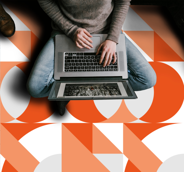 幾何学的な ビニールマット レトロな幾何学モチーフ - TENSTICKERS