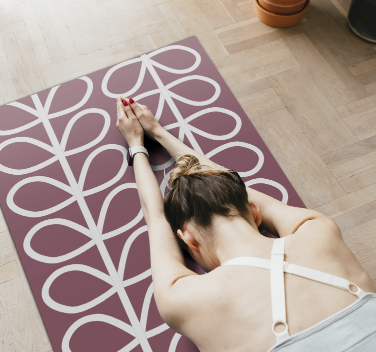 幾何学的な ビニールマット 抽象的な葉の模様 - TENSTICKERS