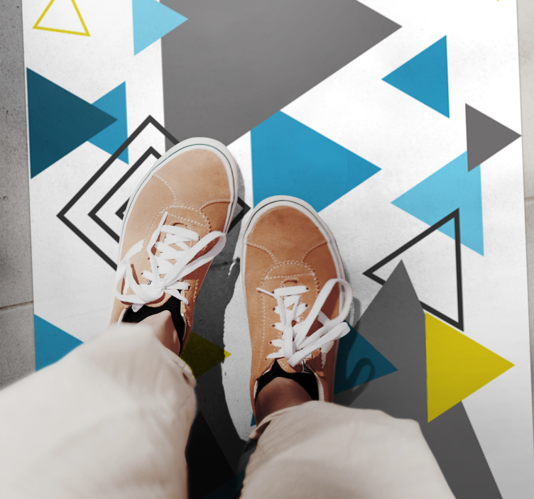 幾何学的なビニールマット 抽象的な三角形パターン - TENSTICKERS