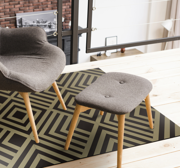 幾何学的なビニールマット ベージュの角ばったストライプ - TENSTICKERS