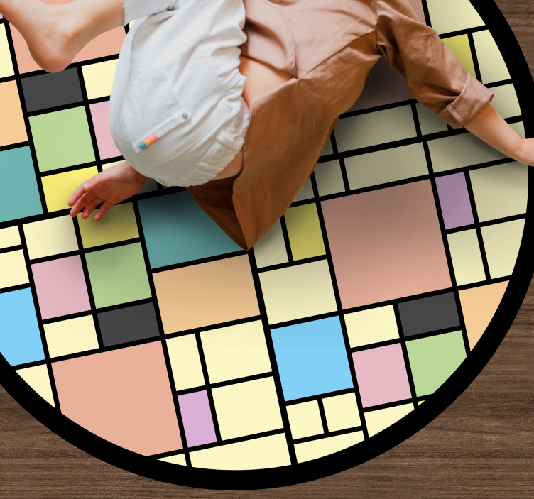 幾何学的なビニールマット カラフルブロックパターン - TENSTICKERS