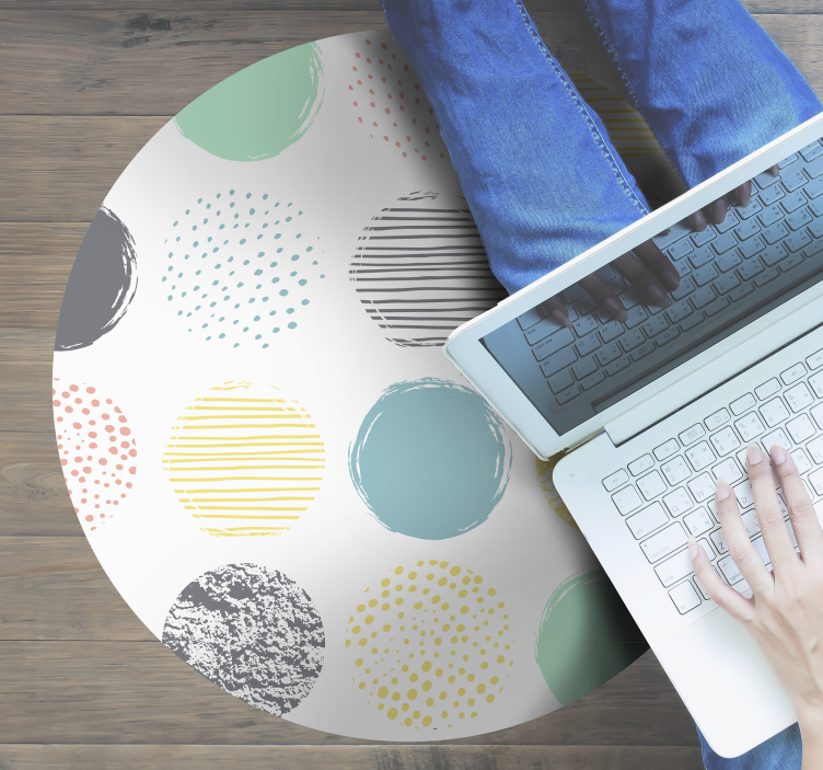 幾何学的な ビニールマット カラフルなドット模様 - TENSTICKERS