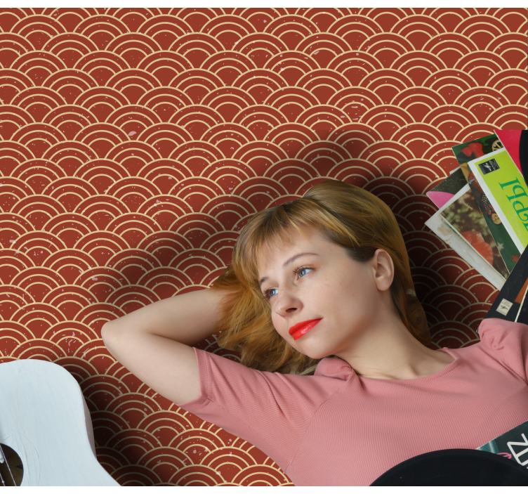 幾何学的なビニールマット曲線波模様 - TENSTICKERS