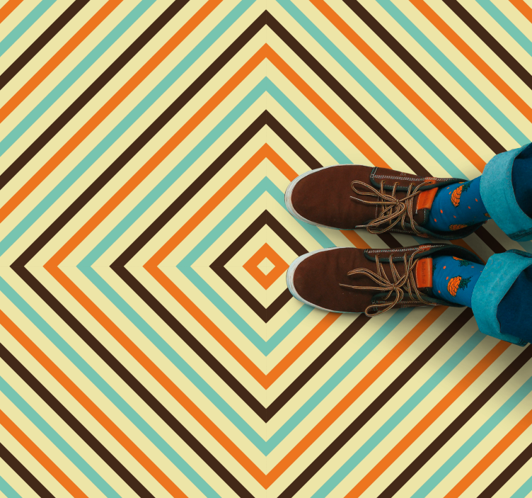 幾何学的なビニールマット ダイヤモンドパターンライン - TENSTICKERS