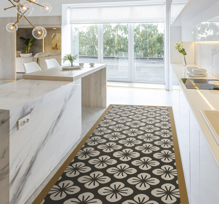 幾何学的な ビニールマット 花の幾何学模様 - TENSTICKERS