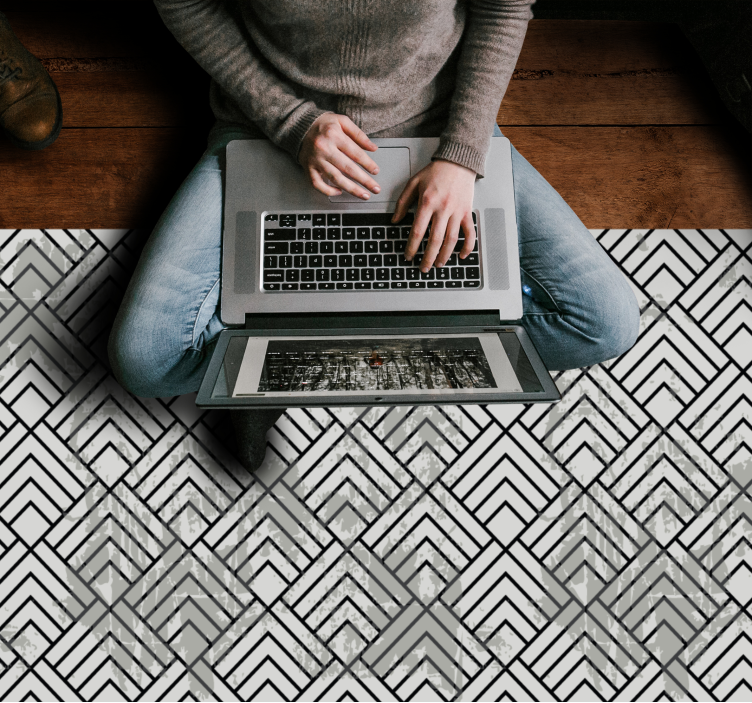 幾何学的な ビニールマット 幾何学的なシェブロン - TENSTICKERS