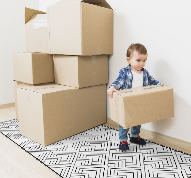 幾何学的な ビニールマット 幾何学的な迷路模様 - TENSTICKERS