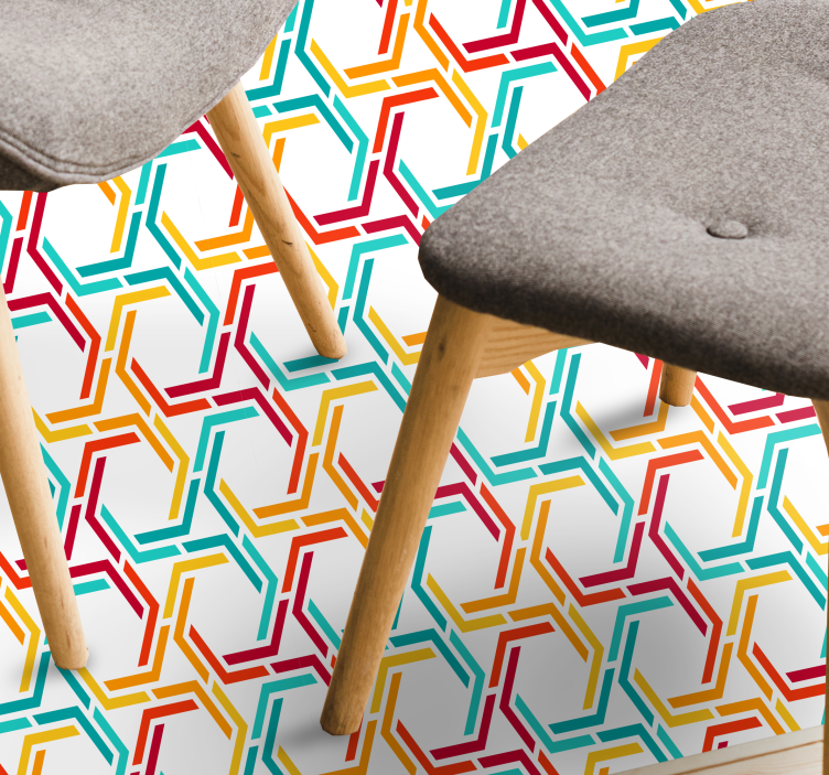 幾何学的な ビニールマット 連結パターン - TENSTICKERS