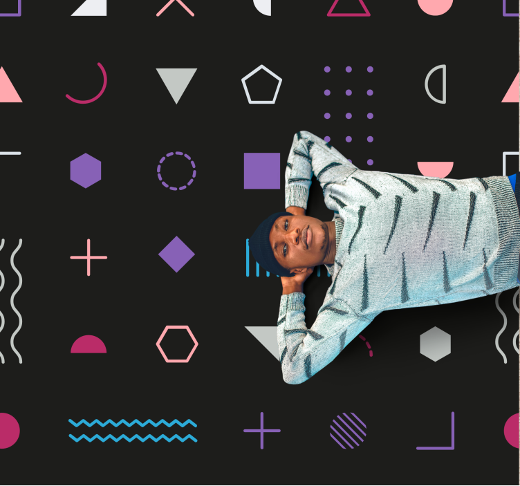 幾何学的なビニールマット 遊び心満載の形状展示 - TENSTICKERS