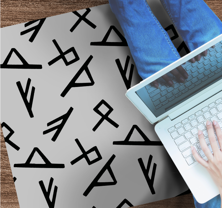 幾何学的なビニールマット スタイリッシュな黒い形状 - TENSTICKERS