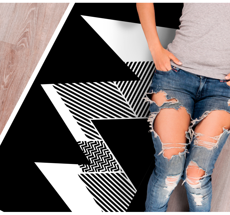 幾何学的なビニールマット スタイリッシュなジグザグパターン - TENSTICKERS