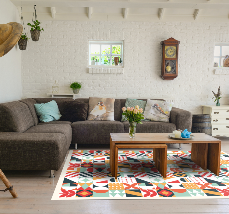 幾何学的な ビニールマット 対称モザイク - TENSTICKERS