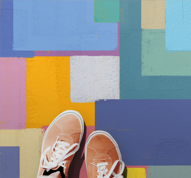 幾何学的なビニールマット 鮮やかな抽象立方体 - TENSTICKERS