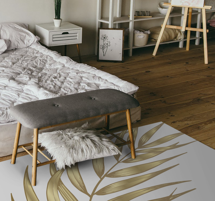 ゴールドのヤシの葉の花の敷物 - TENSTICKERS