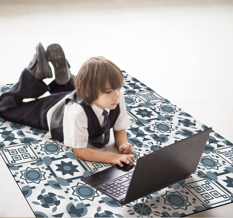 素晴らしいグレー色のタイルのビニールの敷物 - TENSTICKERS