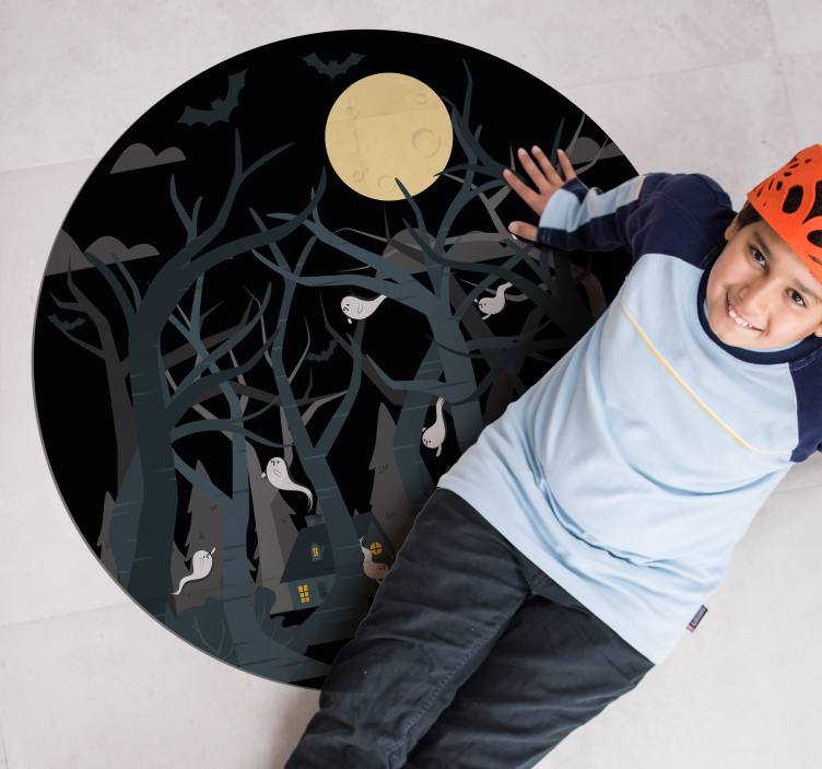 ハロウイン壁画 不気味な森の風景 - TENSTICKERS