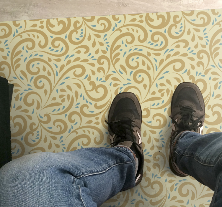 手描きのヴィンテージ花柄ヴィンテージラグ - TENSTICKERS