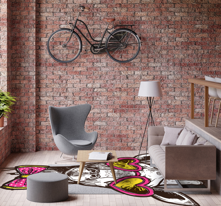 オリジナルヒップスターキリンビニールラグ - TENSTICKERS