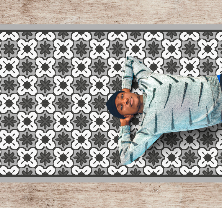 油圧グレーグラシアスタイルのタイルカーペット - TENSTICKERS