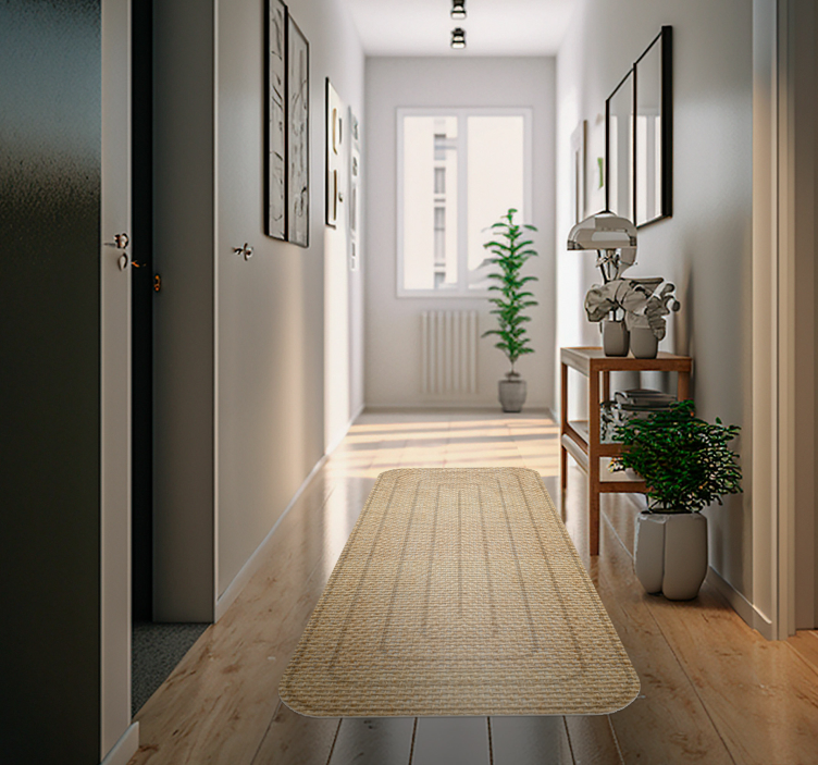 ジュート テクスチャ長方形廊下カーペット - TENSTICKERS