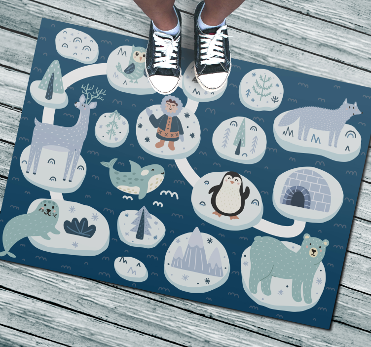 子供 ビニールマット 北極の冒険 - TENSTICKERS