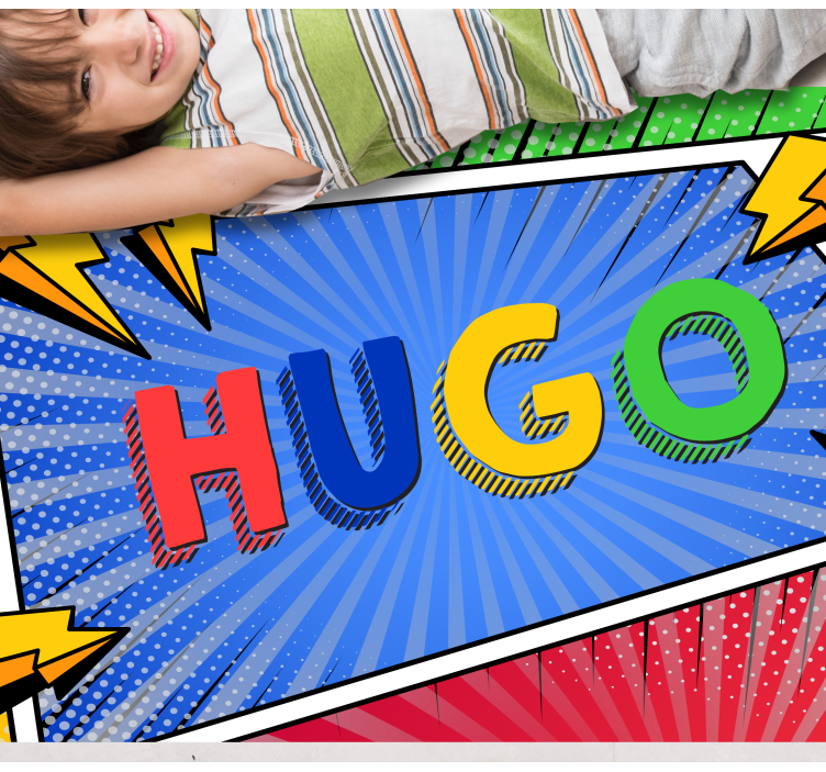 壁画 モアチルドレン カラフルな名前と照明 - TENSTICKERS