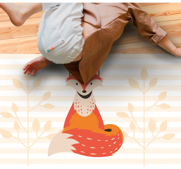 子供 ビニールマット かわいいキツネのイラスト - TENSTICKERS