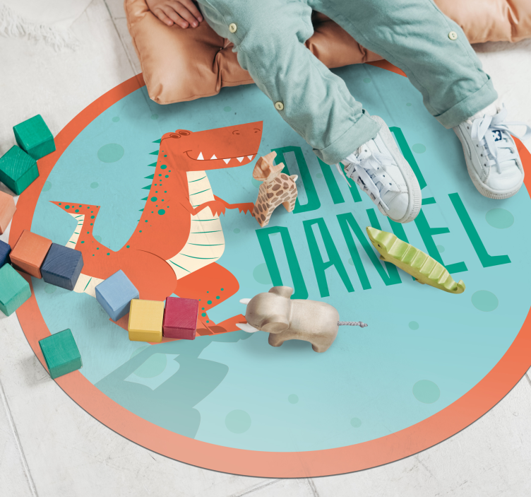 壁画 モアチルドレン 恐竜のカスタマイズ可能な円 - TENSTICKERS