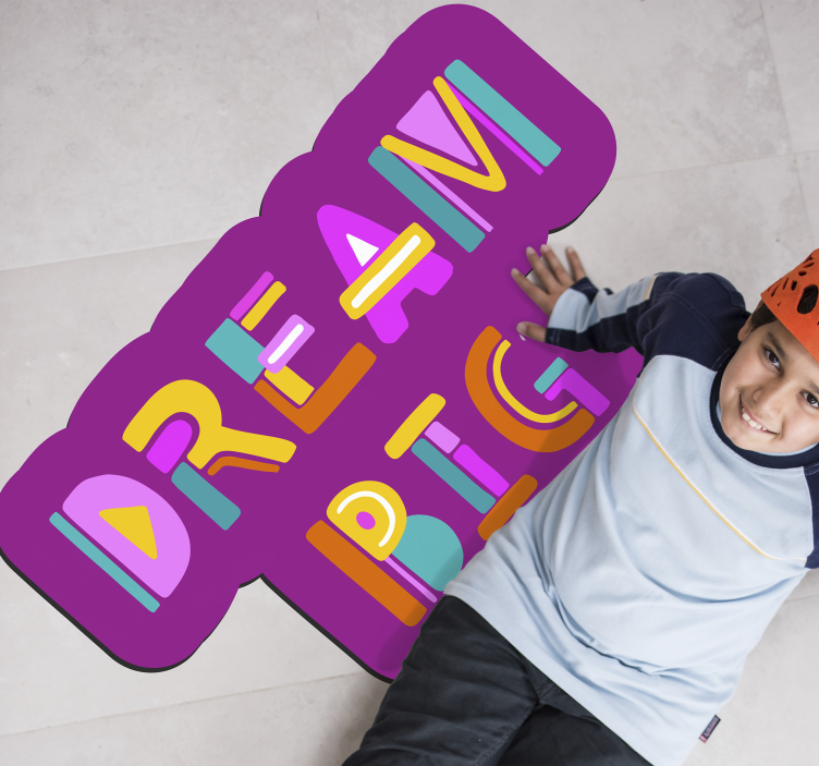 子供 ビニールマット 大きな夢を持つタイポグラフィ - TENSTICKERS