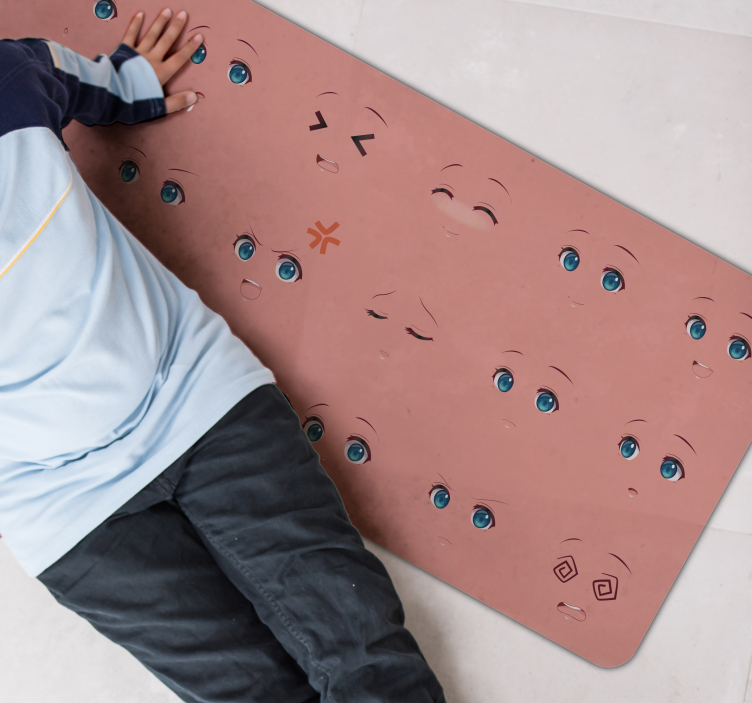 子供 ビニールマット 感情的な顔の活動 - TENSTICKERS